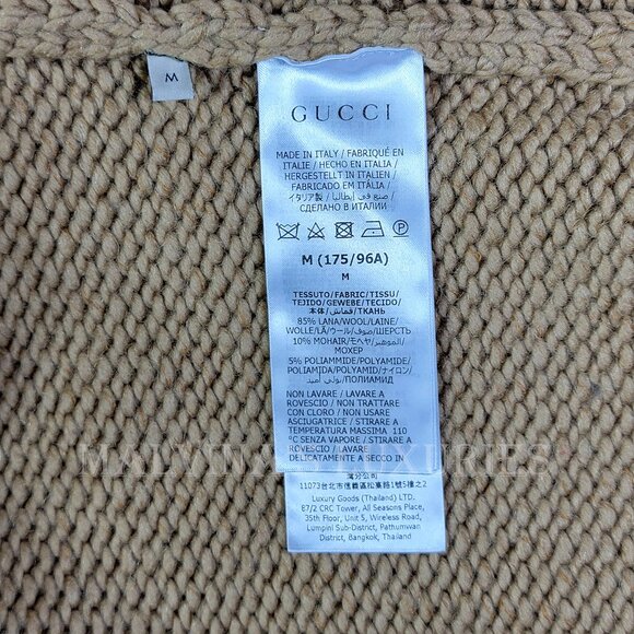 GUCCI MENS SWEATER STRIPED MOHAIR WOOL BLEND WEB STRIPE MOTIF sz M MEDIUM - Picture 14 of 15